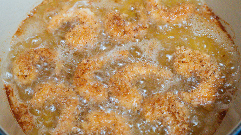 coconut shrimp frying