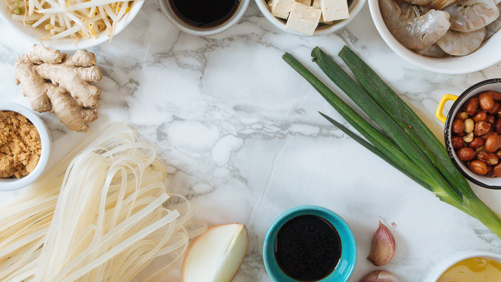 ingredients on counter for pad thai