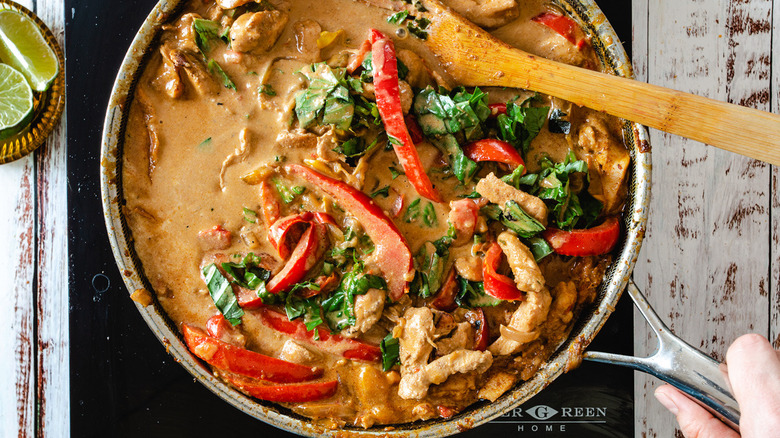 panang curry in pan