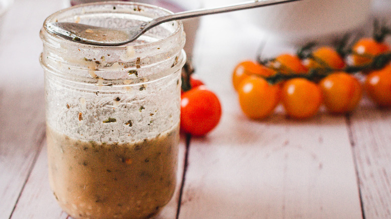 salad dressing in a jar