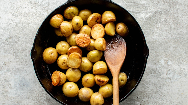 potatoes in a skillet 