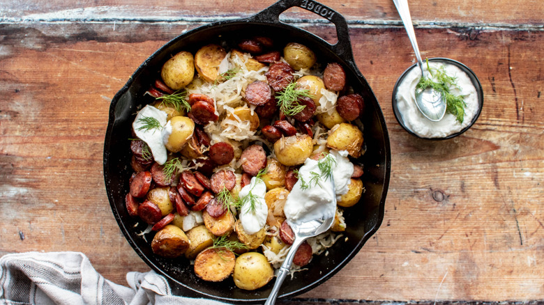 1-skillet kielbasa and potatoes