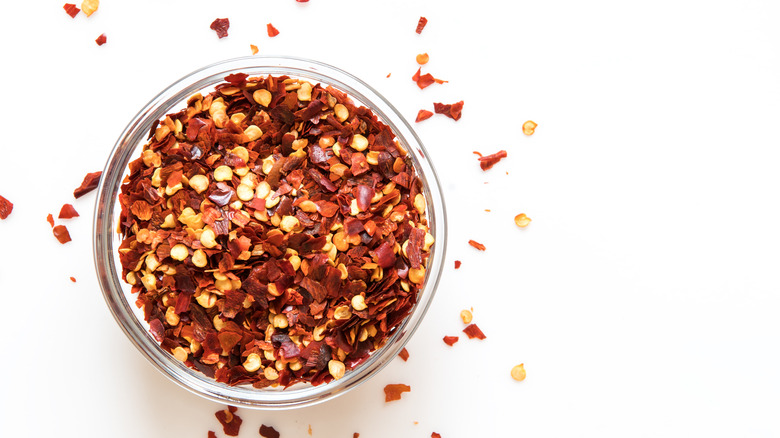 Crushed red pepper in a bowl 