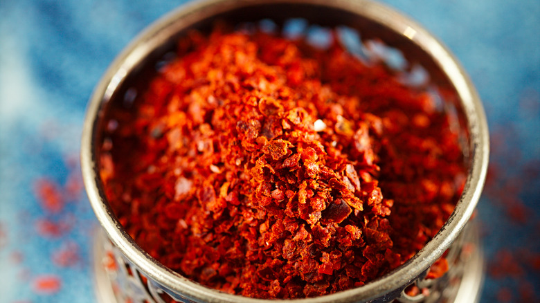 Marash chili flakes in a bowl 