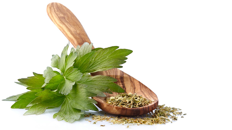 lovage leaves and seeds