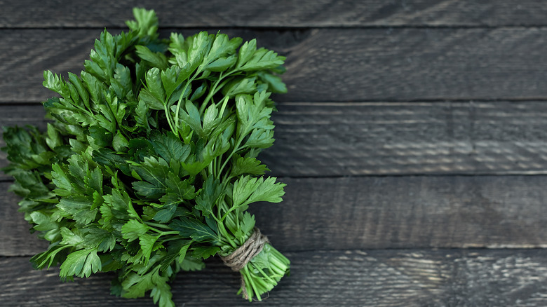 Parsley on wood