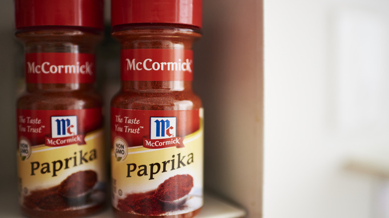 Bottles of McCormick paprika spice