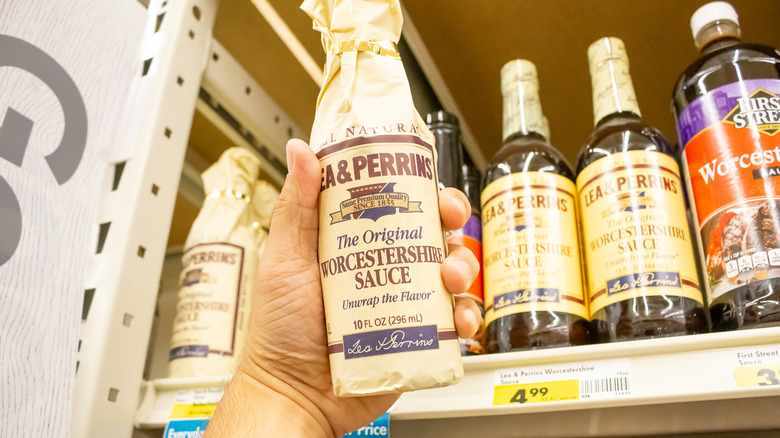 Worcestershire Sauce being held