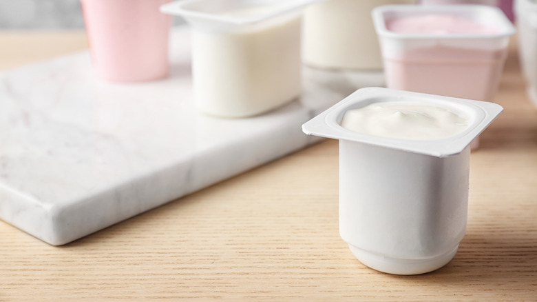 Cartons of yogurt