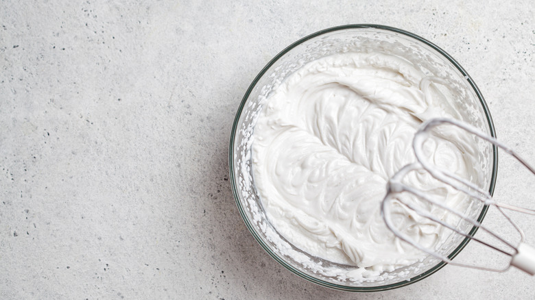 Heavy cream in a bowl