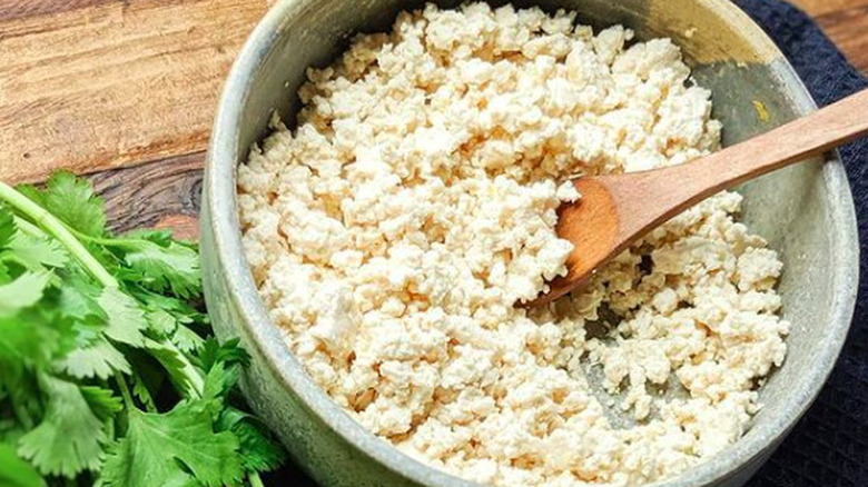 Vegan tofu Cotija cheese