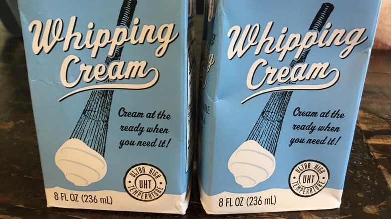 Two boxes of whipping cream