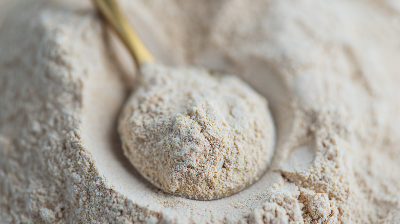 Lecithin powder on a spoon