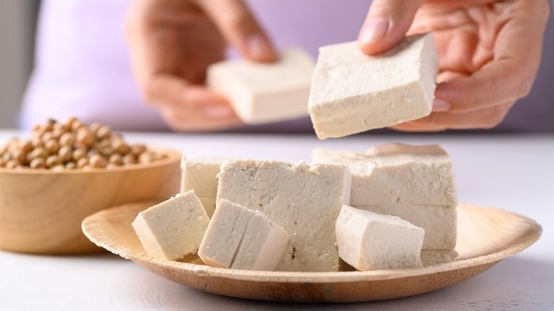 Blocks of tofu