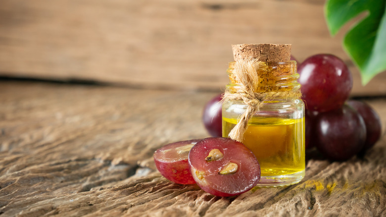 A small jar of grapeseed oil
