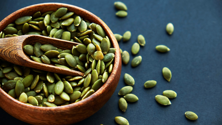 Bowl of pumpkin seeds