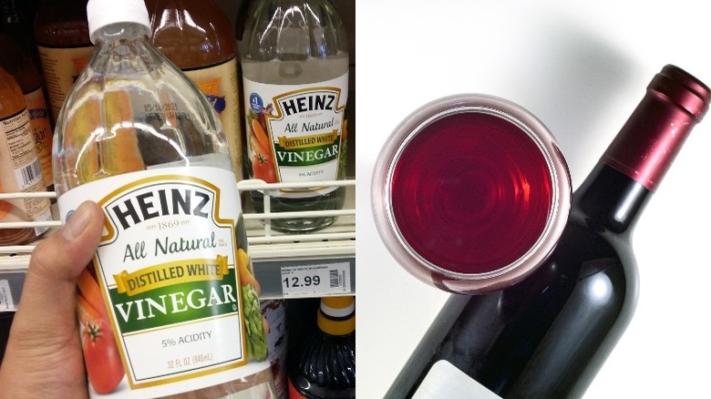 White vinegar and red wine