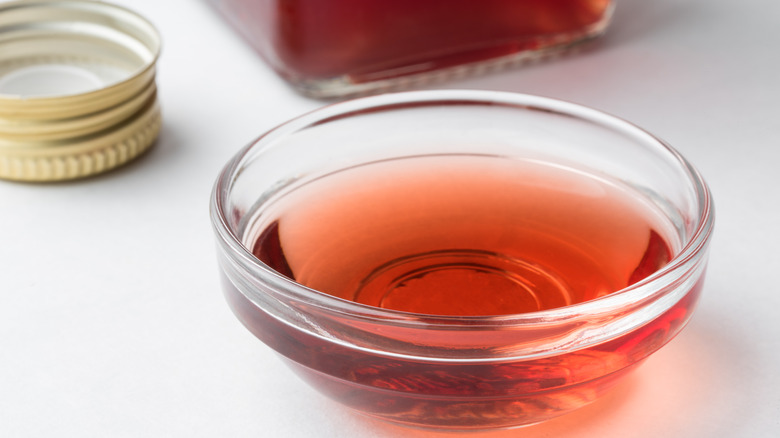 Red wine vinegar in a small bowl