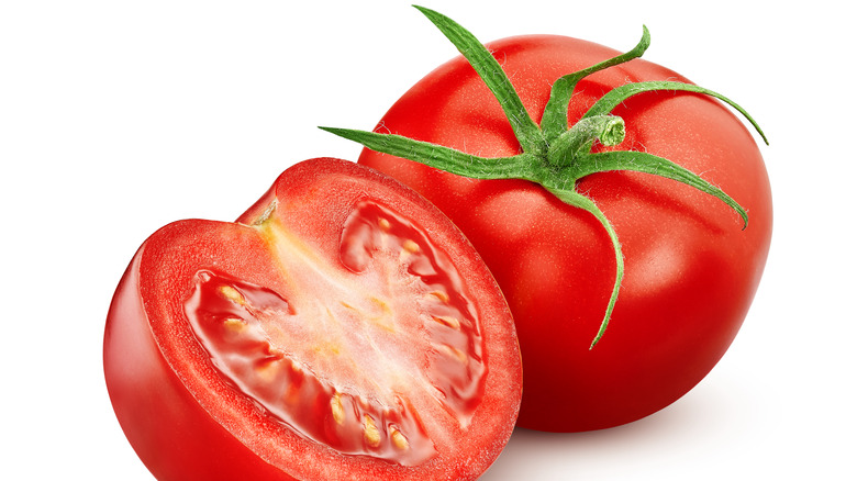 A sliced tomato