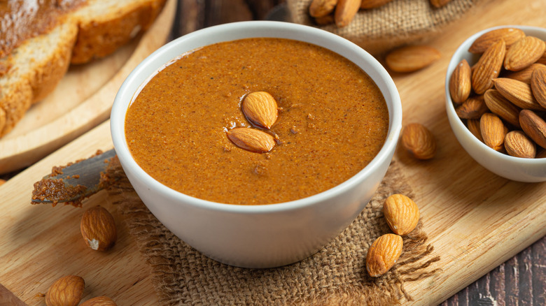 bowl of homemade almond butter