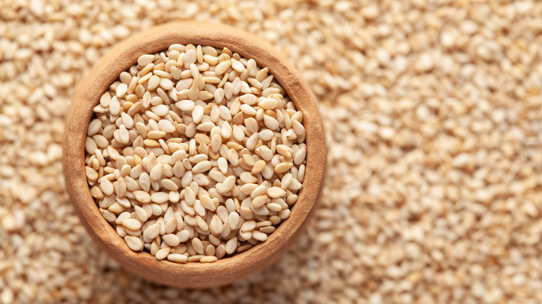 bowl of sesame seeds