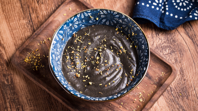 bowl of black sesame paste