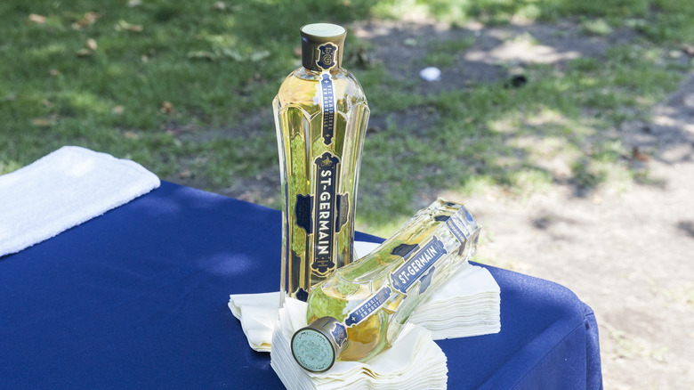 Bottles of St. Germain on table