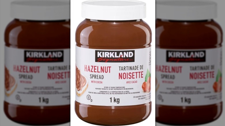 Jar of Kirkland hazelnut spread