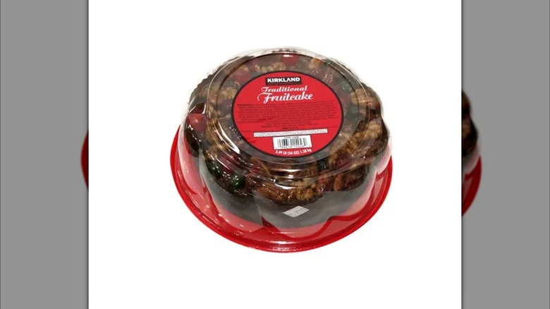 Kirkland fruit cake in packaging