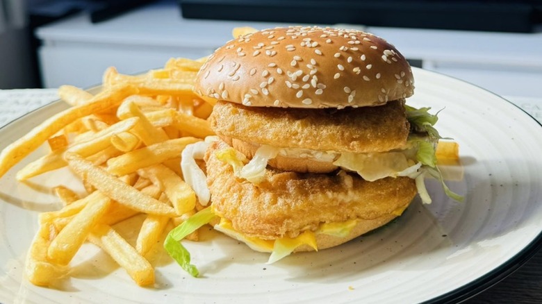 Chicken Big Mac with fries