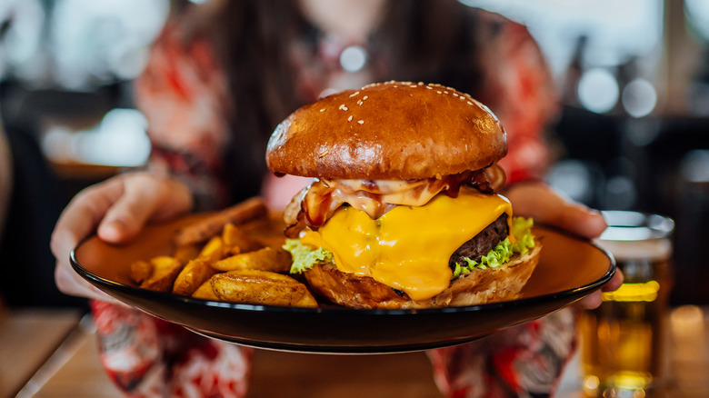 burger on white background