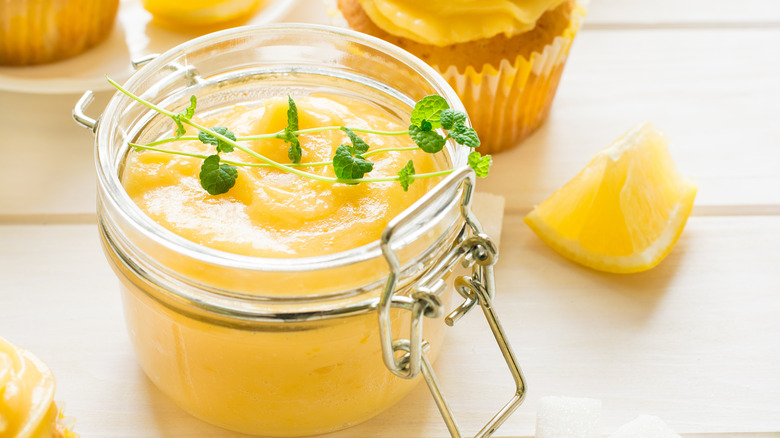 Lemon curd in a jar