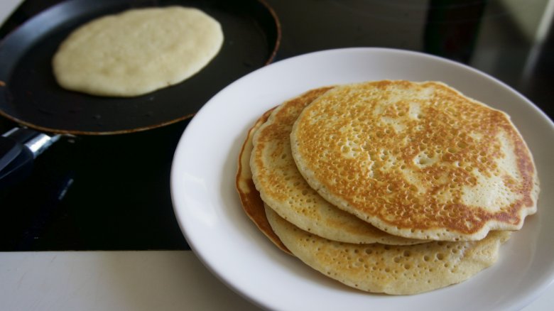 cooking pancakes