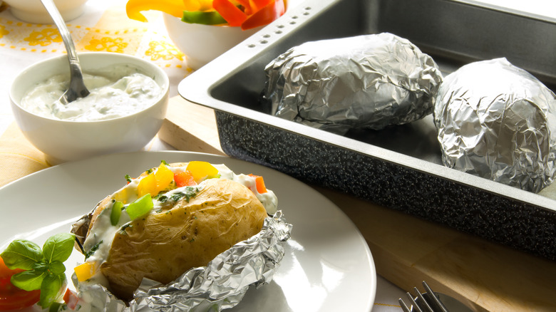 potatoes wrapped in foil