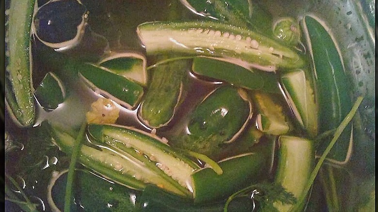 Pickles in brine with spices