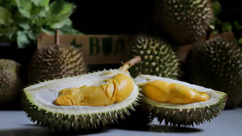 open durian fruit