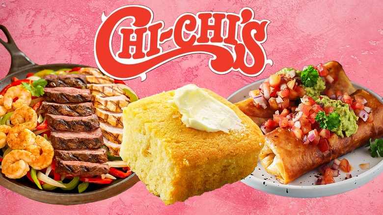 Chi-Chi's logo and three menu items