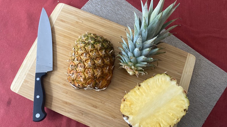 pineapple sliced in half