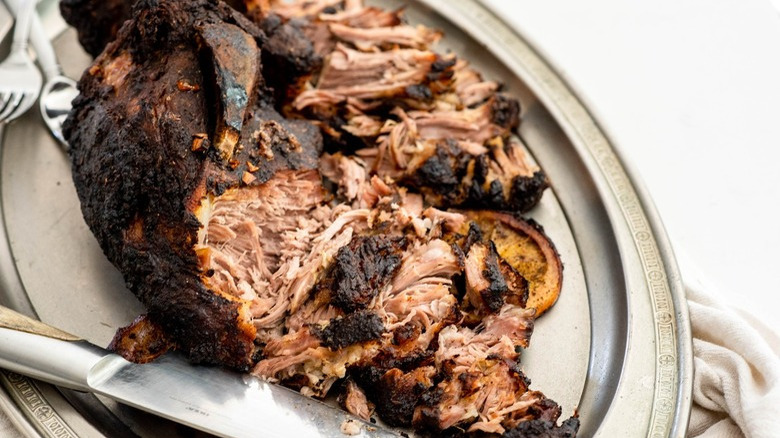 partially shredded pork shoulder