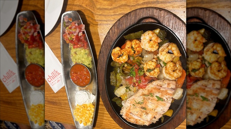 Shrimp and chicken in bowl