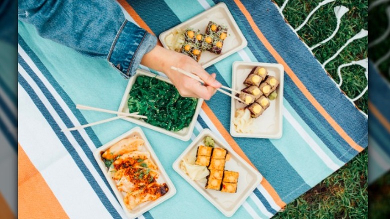 Japanese food spread