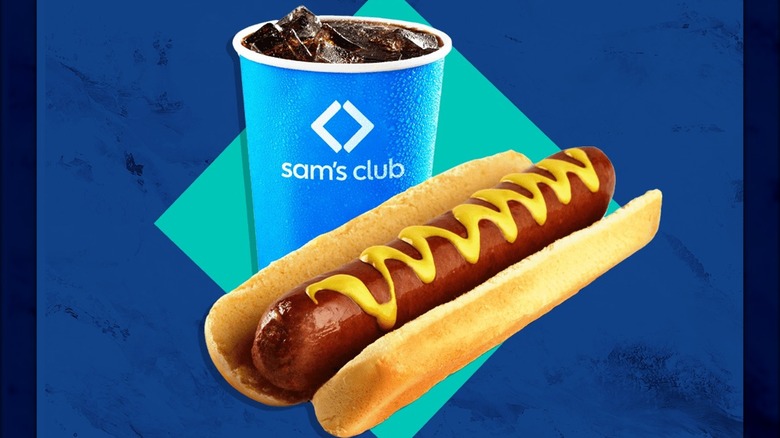 Sam's Club hot dog and drink