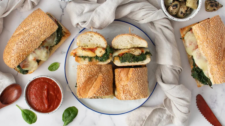 Spinach and artichoke sub