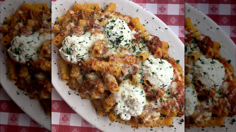 baked rigatoni from Buca di Beppo