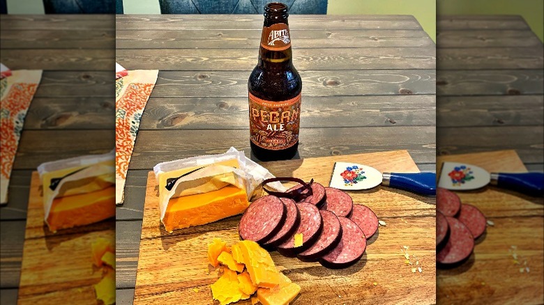 Pecan ale with charcuterie board