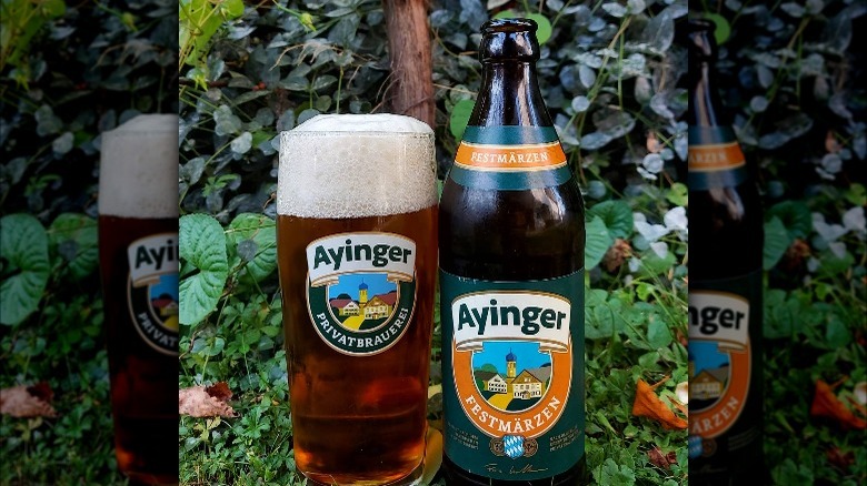 Ayinger festmaerzen bottle and glass