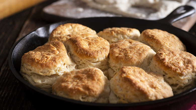 biscuits in skillet