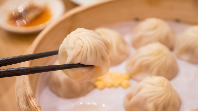 dumpling and chopsticks