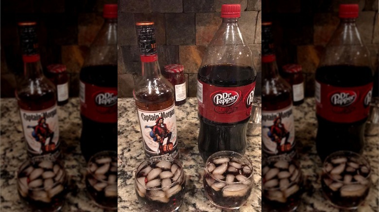 Dr Pepper and captain morgan cocktail