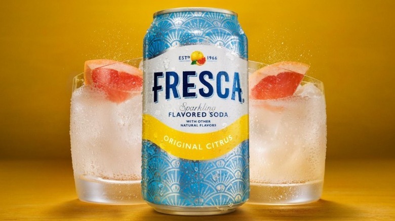 Fresca soda can and cocktails